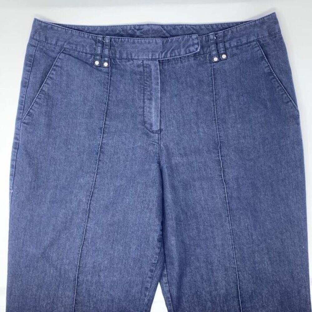 New Directions Navy Blue Cotton Blend Flat Front Women's Jeans Size 14 - Picture 2 of 7